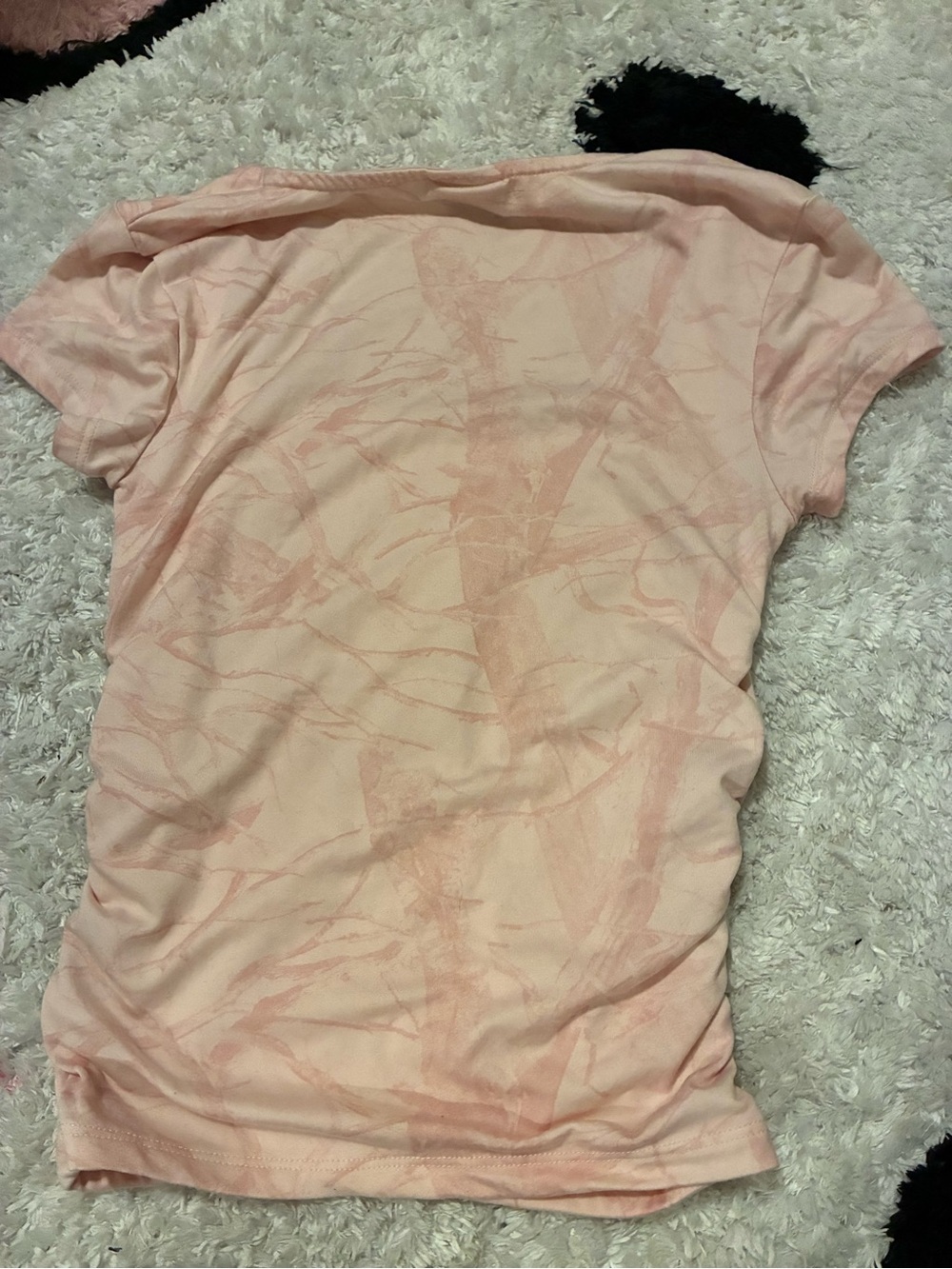 Women’s Light Peach Short Sleeve Tee - Casual Printed Top